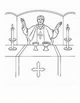 Sacerdote Altar Colouring Tudodesenhos Priest sketch template