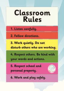 classroom rules printables  kindergarten  grade lesson planet