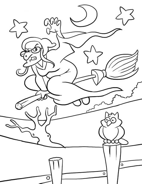 printable witch coloring pages  kids