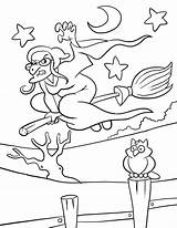 Halloween Witch Coloring Pages Printable Color Kids French Book Print Witches Sheets Colouring Numbers Funny Printouts Broom Worksheets Adult Getcolorings sketch template