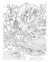 Colouring Relaxation Cottagecore Relieving sketch template