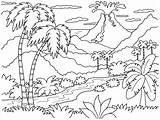 Coloring Volcano Pages Nature Printable Drawing 1251 Kb sketch template