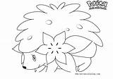 Shaymin Coloring Pokemon Pages Printable Kids sketch template