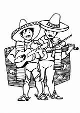 Coloring Fiesta Mexican Pages Popular sketch template