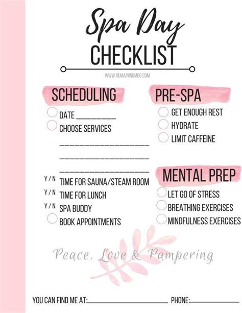 spa day checklist   ultimate spa day  spa day