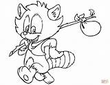 Coloring Raccoon Cartoon Cute Pages Raccoons Printable Supercoloring Categories sketch template