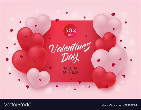 happy valentines day special offer design vector image