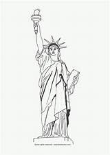 Statue Liberty Coloring Pages Drawing Printable Drawings Kids Outline Clipart Print Usa Easy Pencil York Sheets Sketches Beautiful Landmarks Color sketch template