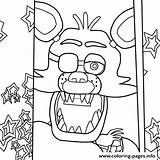 Foxy Coloring Fnaf Nights Pages Five Color Freddys Printable Print sketch template