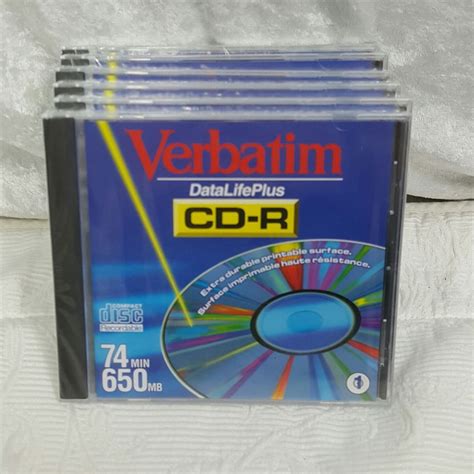 Verbatim Cd Rw 700mb 2x 12x Color Rewritable Media Disc 20 Pack Slim