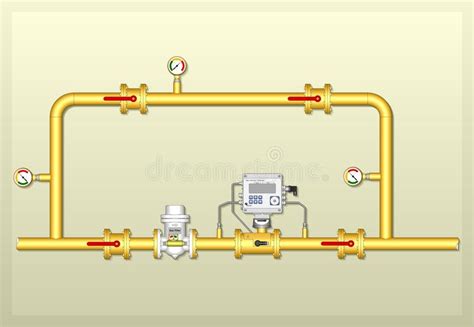 diagram  installation  gas metering complex stock illustration illustration  filter