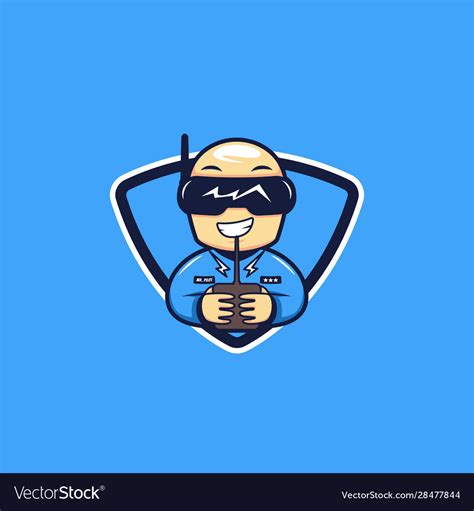 racing drone pilot logo sport mascot naughty bald vector image