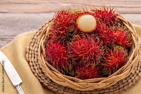 Fresh Red Rambutan Fruits The Edible Tropical Sweet Fruits With