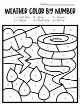 Weather Worksheets Number Preschool Color Tornado Preschoolers Activities Kids Math Learning Choose Board sketch template