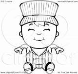 Train Engineer Clipart Coloring Cartoon Sitting Boy Happy Cory Thoman Outlined Vector Regarding Notes sketch template