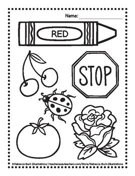 learn  colors coloring page worksheets  rebecca burk illustrations