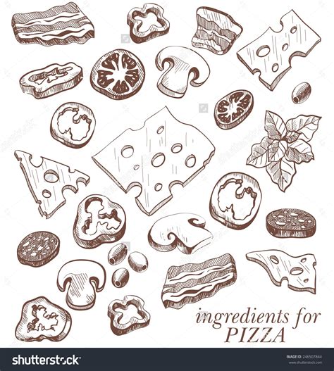 pizza toppings coloring pages handipoints clipart  clipart