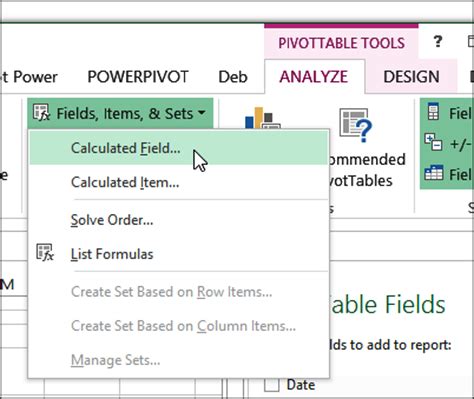 create  calculated field   pivot table excel pivot tables