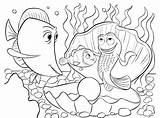 Nemo Finding Coloring Pages Fish Cute sketch template