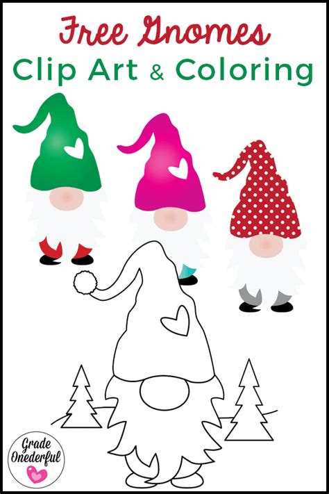 gnome clip art  coloring page    fabulous applique