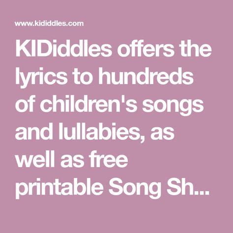 childrens songs   lyrics   printable songsheets