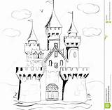 Palace Coloring Castle Fairytale Sketch Color Designlooter 08kb 1310 1300px Paintingvalley Fairy sketch template
