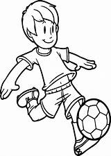 Boy Playing Football Soccer Coloring Drawing Cartoon Ball Kids Pages Kid Boys Easy Drawings Sketch Anime Getdrawings Color Getcolorings Print sketch template