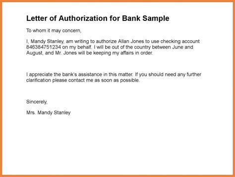 personal authorization letter  examples format sample examples