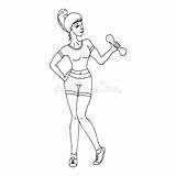 Dumbbells Exercising sketch template