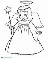Coloring Christmas Pages Angel Girl Little sketch template