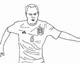 Iniesta Coloring Spain National Team Football Coloringcrew sketch template