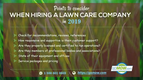 points    hiring  lawn care company   gomow