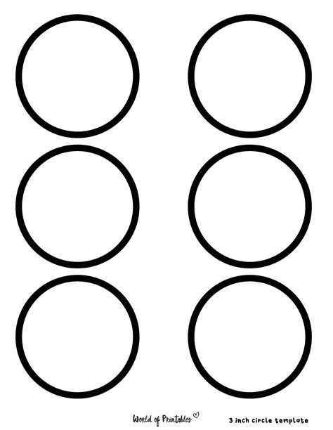 printable circles  sizes  printable