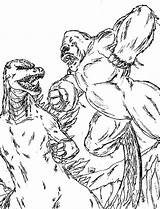 Supervillains Godzilla sketch template