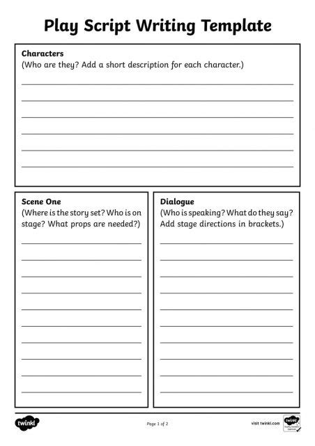 play script writing template loddon primary federation