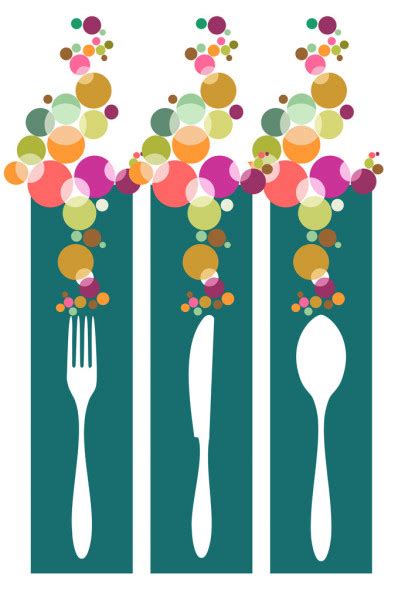 Cutlery Colorful Pattern Invitation — Stock Vector