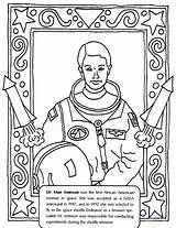 Coloring History Month Pages Mae Jemison Female Kids Astronaut sketch template