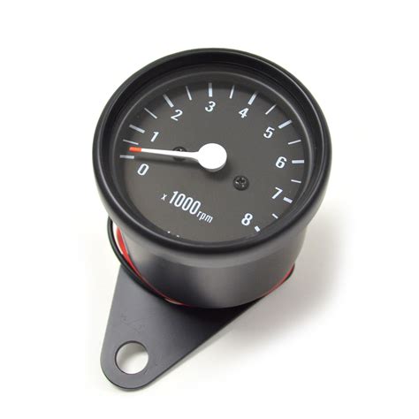 mini tach universal black motorcycle mechanical  rpm tachometer gauge  ebay