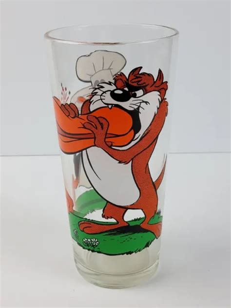 1976 Pepsi Collector Series Glass Looney Tunes Daffy Duck And Tasmanian