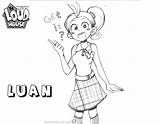 Loud Coloring Pages House Luan Lovely Fan Printable Kids sketch template