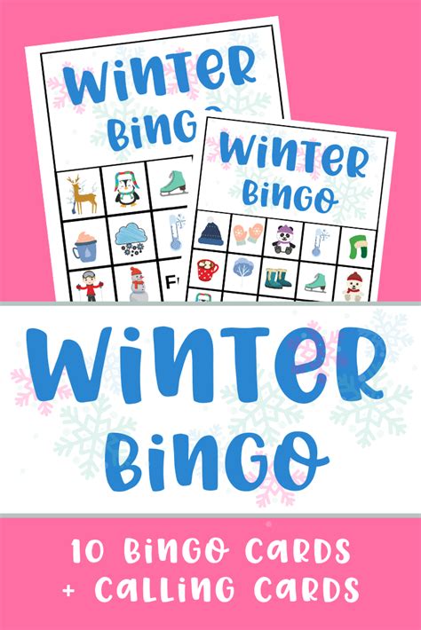 printable winter bingo  kids   ages   happy