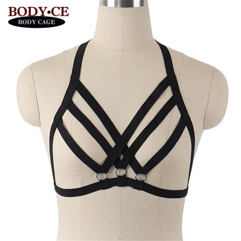 buy 10pcs lot body cage harness bra black elastic