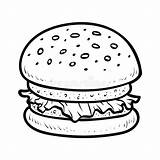 Burger Hamburger Hamburgare Colorear Hamburguesa Malbuch Sandwich Hamburguesas Illustrationer Farblose Igeles Buchstabe Vektorer sketch template