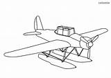 Airplane Seaplane Wasserflugzeug Flugzeug Einfaches Schwimmer Malvorlage Airplanes Airliner Cessna sketch template