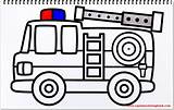 Fire Coloring Truck Pages Draw sketch template