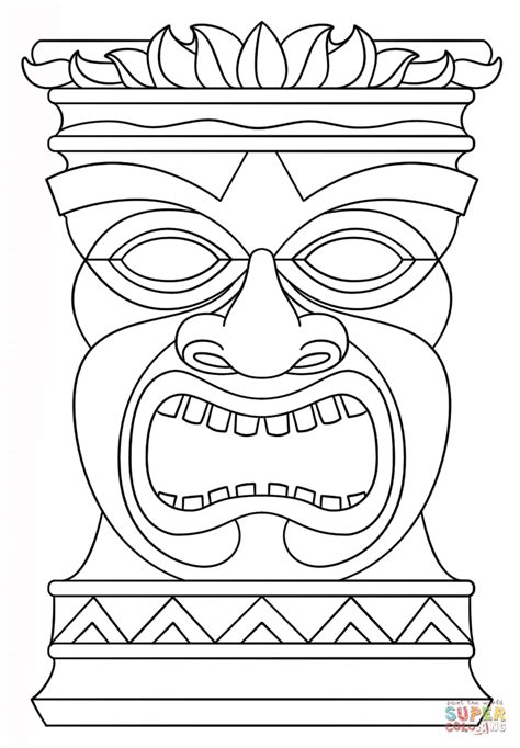 printable tiki mask coloring pages coloring home