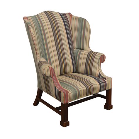chippendale style custom quality large wing chair  marlborough leg