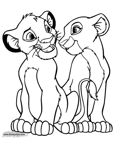 nala  simba coloring pages lion king drawings lion coloring pages