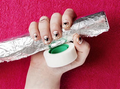 diy nail art how to nails using tin foil and scotch tape