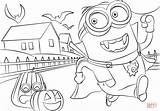 Coloring Minions Pages Hallowen Printable Minion Drawing Categories sketch template